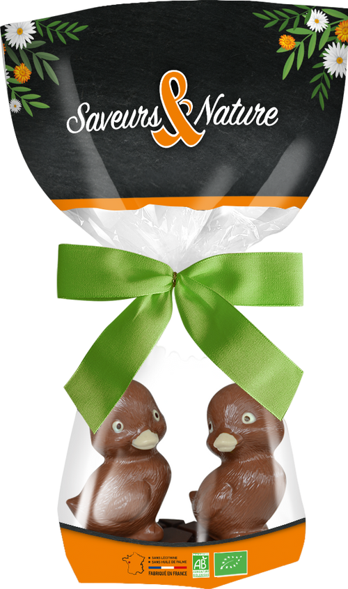 Canetons au chocolat au lait et tablette de chocolat noir - 170g