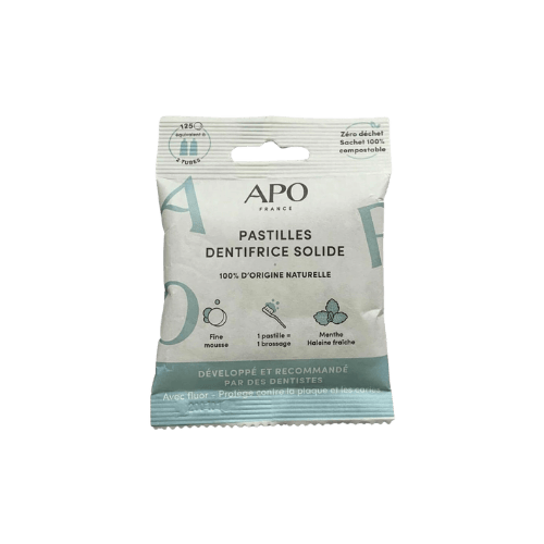 Apo - Dentifrice Solide - Menthe - 125 Pastilles