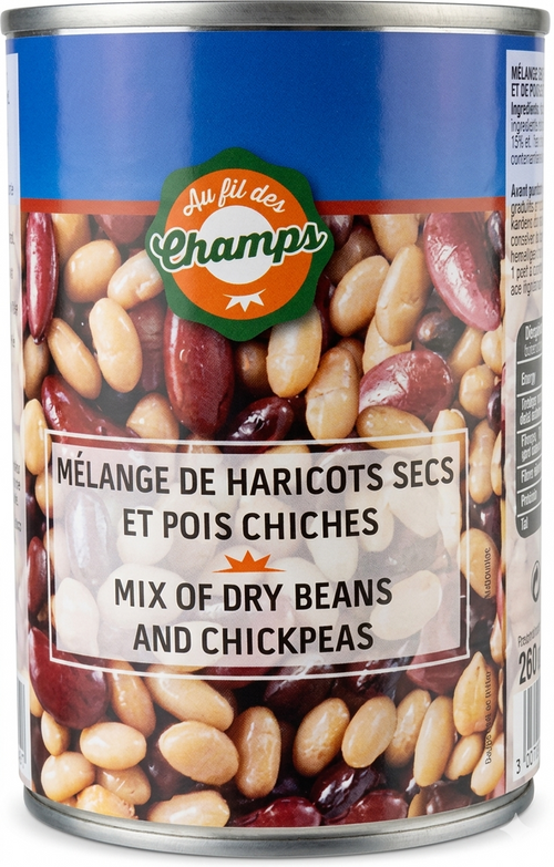 Au fil des champs  - Mélange haricots secs et pois chiches - 260g - 3017800521519