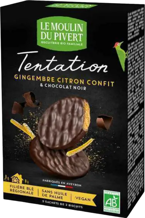 Biscuits gingembre citron chocolat bio - 130g