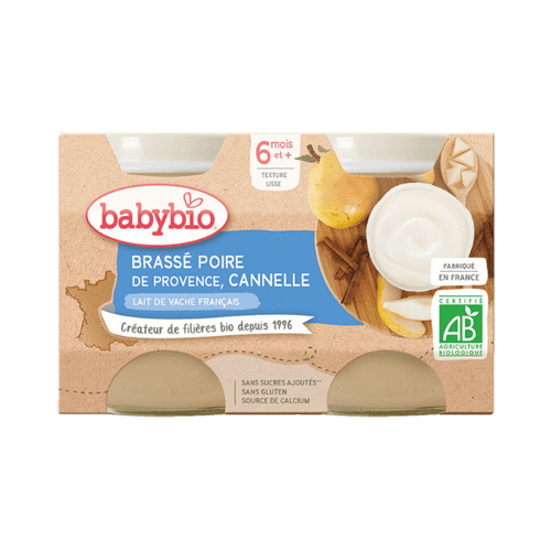 Babybio - Brassé au lait de vache français, poire cannelle - 260g