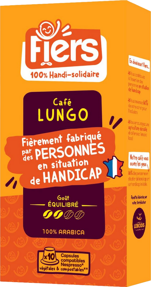 Café lungo intensité 2 - 10 capsules compostables compatibles Nespresso