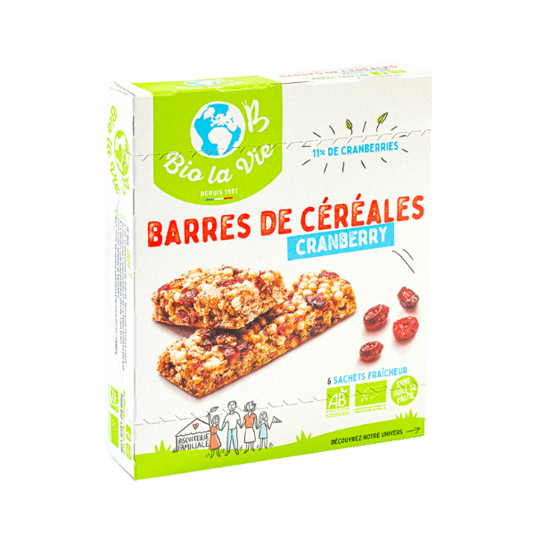 Bio La Vie - Barres de céréales cranberry bio - x6