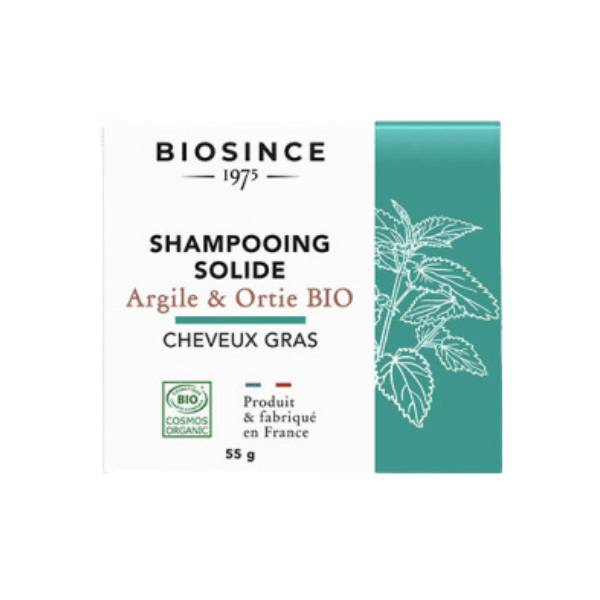 Bio Since 1975 - Shampooing solide pour cheveux gras à l'argile et ortie bio - 55g