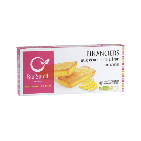 Bio Soleil - Financiers pur beurre aux écorces de citron bio - 5x25g