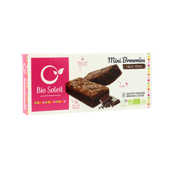 Bio Soleil - Mini brownies choco pépites bio - x5