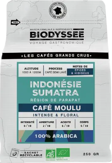 Biodyssée - Café moulu grand cru Indonésie bio - 250g - 3760308961621