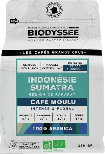 Biodyssée - Café moulu grand cru Indonésie bio - 250g - 3760308961621