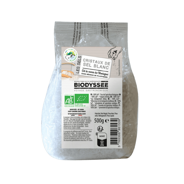 Biodyssée - Cristaux de sel des Pyrénées bio - 500g