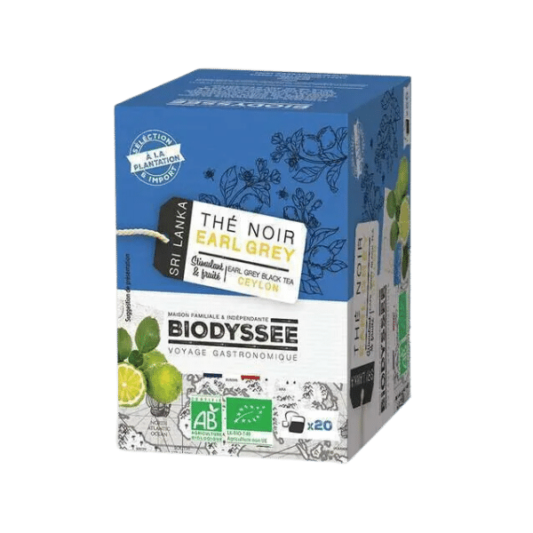 Biodyssée - Infusettes de thé noir earl grey de Ceylan bio - x20