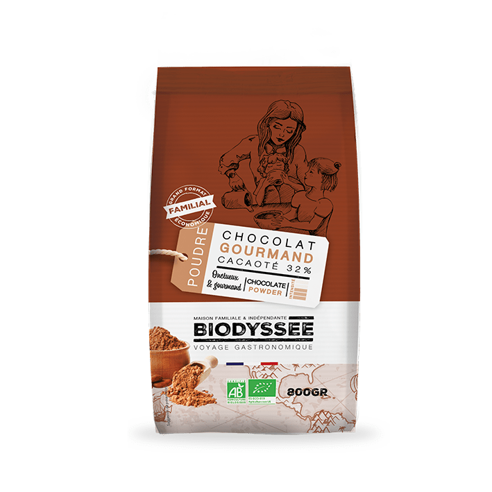 Biodyssée - Poudre chocolatée 32% instantanée bio - 800g