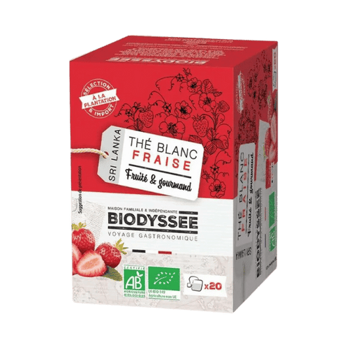 Biodyssée - Thé blanc fraise 20 sachets - Biodyssee