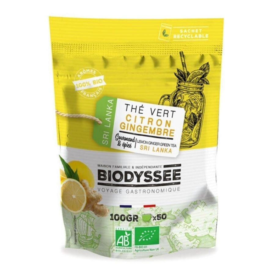 Biodyssée - Thé vert citron gingembre bio - 100g