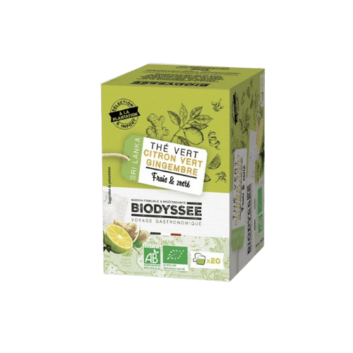 Biodyssée - Thé vert citron vert et gingembre bio - x20 unités