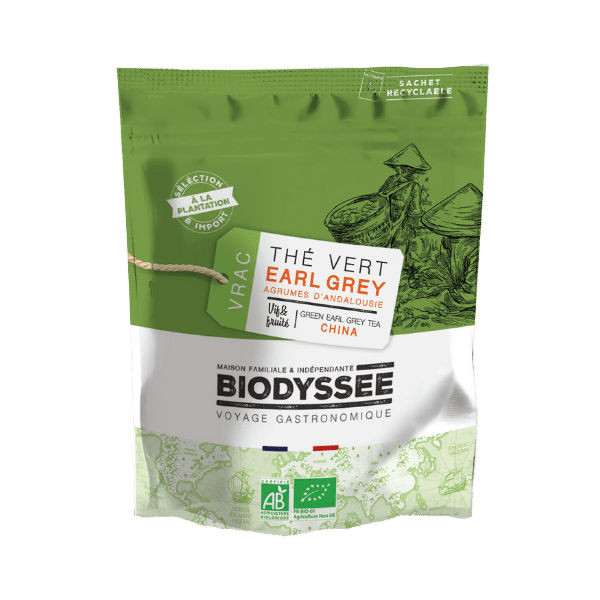 Biodyssée - Thé vert earl grey aux agrumes d'andalousie - 800g
