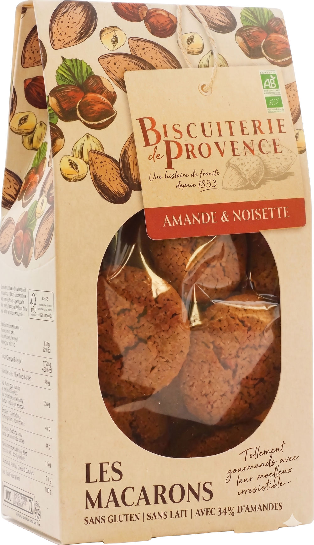 Biscuiterie de Provence - Macarons aux amandes bio - 130g - 3571305102012