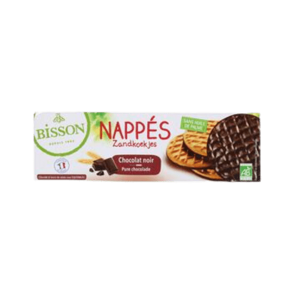 Bisson - Biscuits nappés au chocolat noir bio - 120g