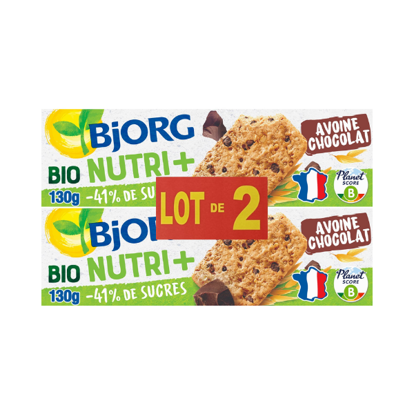 Bjorg - Biscuit avoine chocolat bio - 130g - 3229820794525