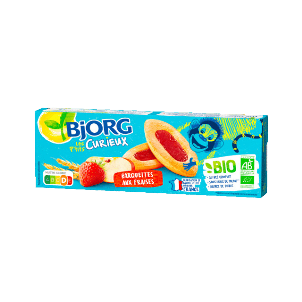 Bjorg - Biscuits barquettes aux fraises bio - 120g
