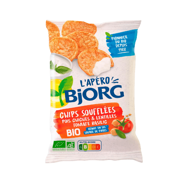 Bjorg - Chips soufflées tomate et basilic bio - 80g