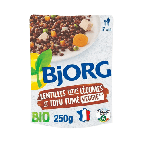 Bjorg - Lentilles au tofu fumé et légumes bio - 250g