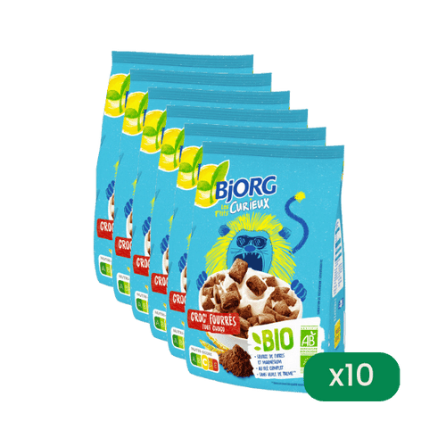 Bjorg - Lot de 10 Croc'fourrées tout choco bio - 350g - 10x350g