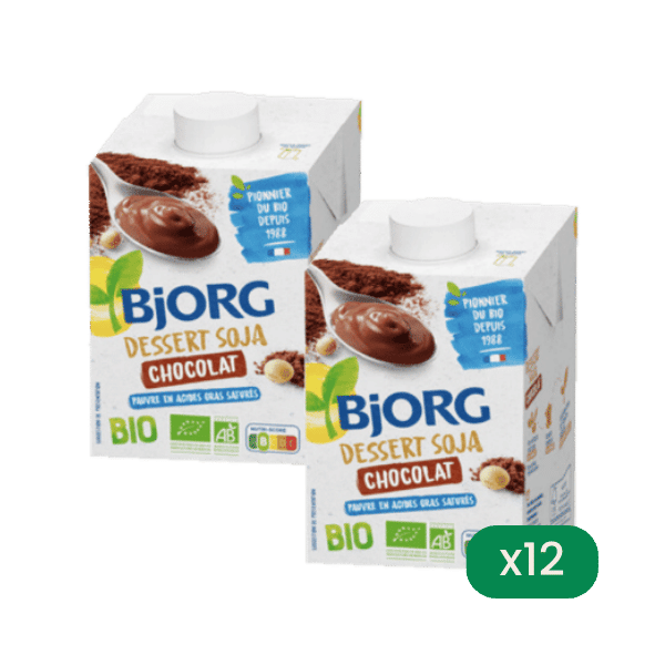 Bjorg - Lot de 12 crèmes dessert de soja au chocolat bio - 12x525g