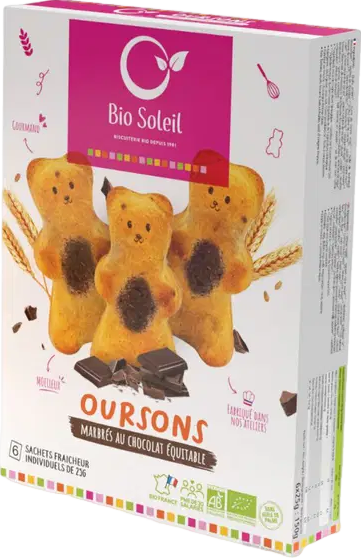 Oursons marbrés au chocolat x6 bio - 150g