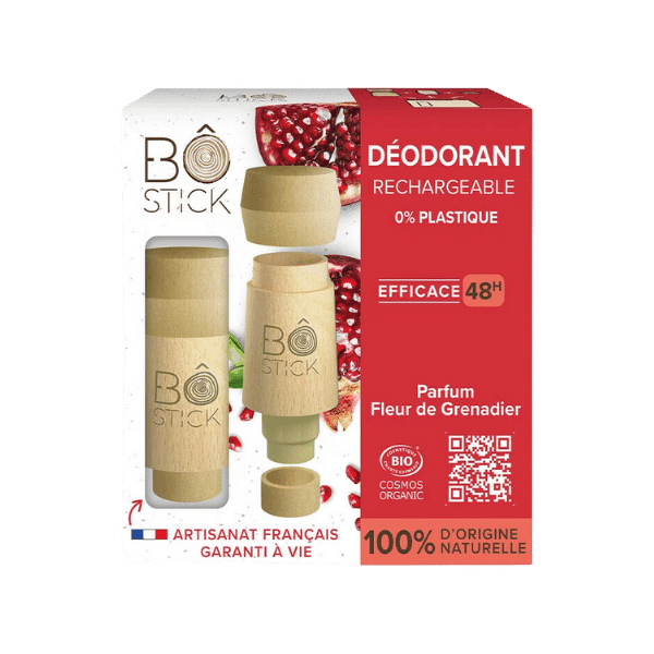 Bô Stick - Duo applicateur et déodorant solide à la fleur de grenadier bio - 45g