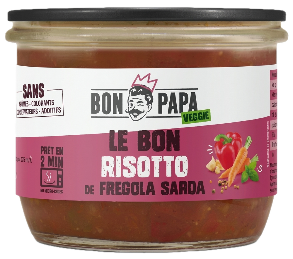 Bon Papa - Plat préparé Le Bon Risotto Végétarien Fregola Sarda- 300g - 3760250162008