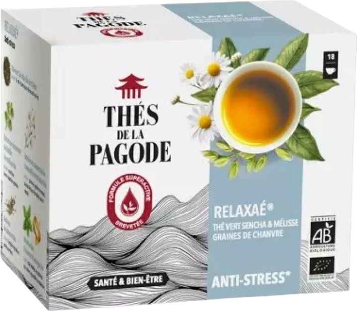 Thé vert Relaxaé à la mélisse & camomille bio – 18 sachets
