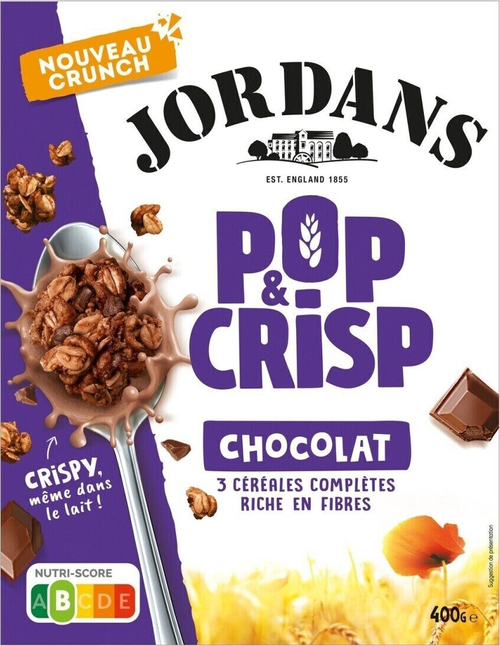 Céréales pop and crisp chocolat - 400g