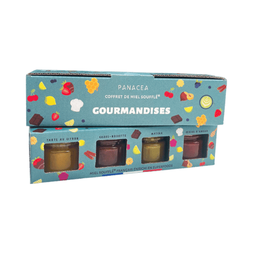 Assortiment de miel soufflé x4 (Matcha - Cerise d'Amour - Casse-Noisette - Tarte au citron)