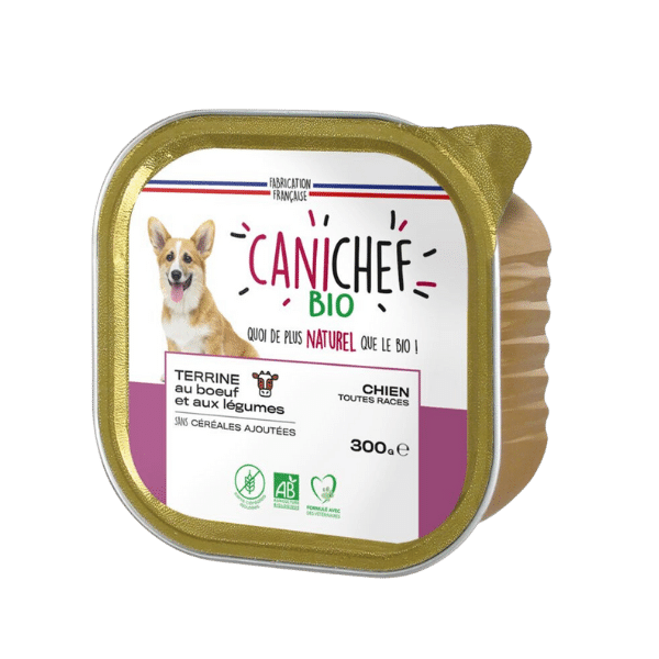 Canichef - Barquettes pour chien au boeuf bio - 300g