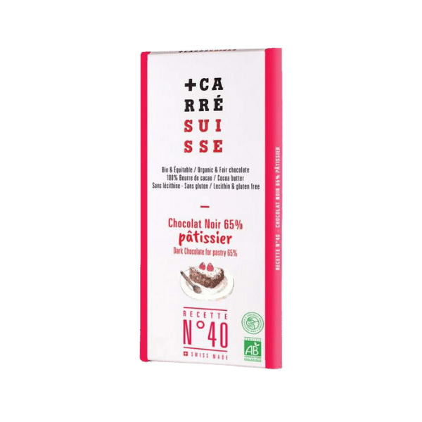 Carré Suisse - Chocolat noir pâtissier 65% bio - 200g