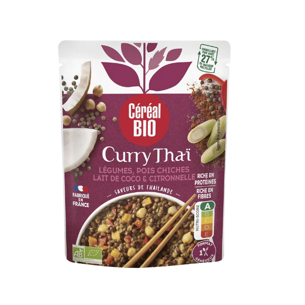 Céréal Bio - Curry Thaï lentilles et coco bio - 240g