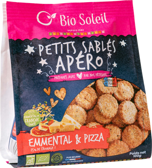 Petits sablés apéro emmental et pizza bio - 100g