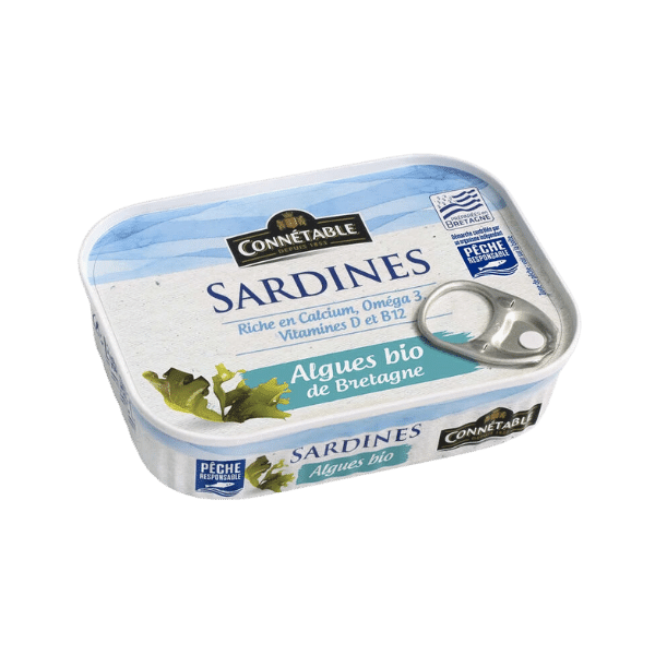 Connétable - Sardines à l'huile d'olive et algues de Bretagne bio - 135g