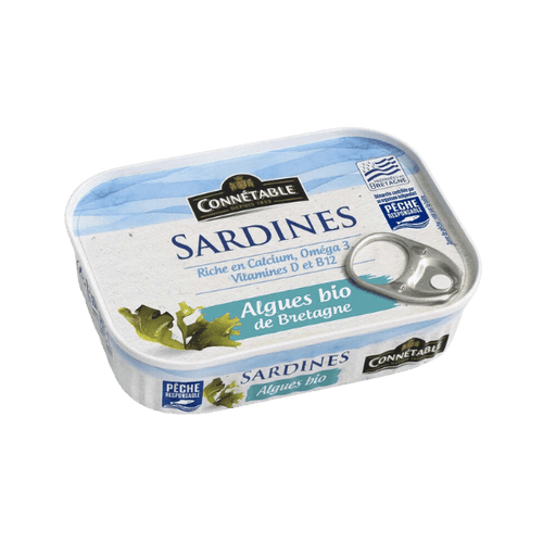 Connétable - Sardines à l'huile d'olive et algues de Bretagne bio - 135g