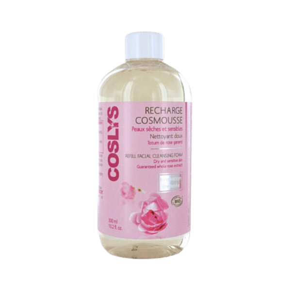 Coslys - Recharge de nettoyant visage Cosmousse à la rose bio - 300ml
