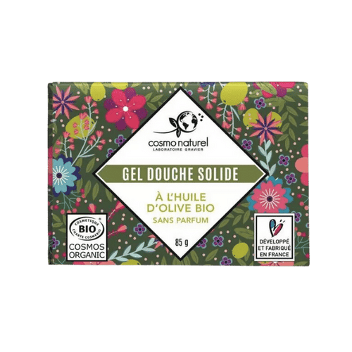 Cosmo Naturel - Gel douche solide sans parfum à l'huile d'olive bio - 85g