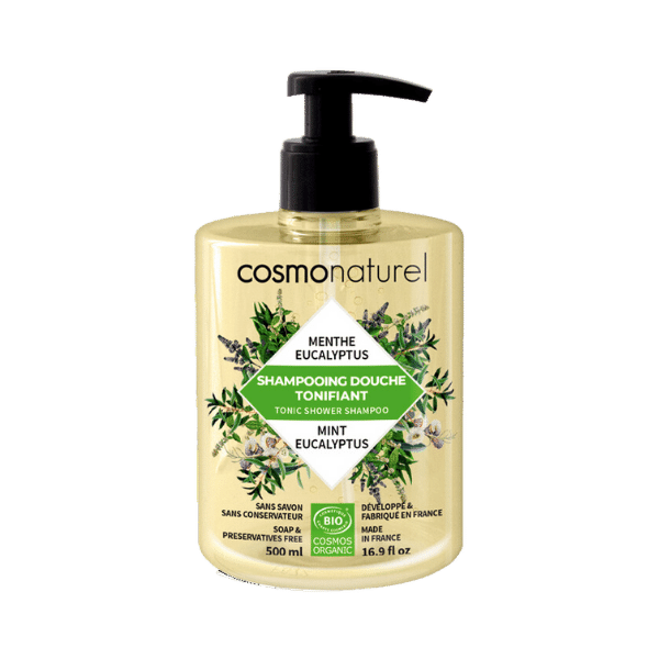 Cosmo Naturel - Shampoing douche tonifiant à la menthe et eucalyptus bio - 500ml