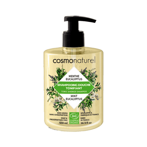 Cosmo Naturel - Shampoing douche tonifiant à la menthe et eucalyptus bio - 500ml