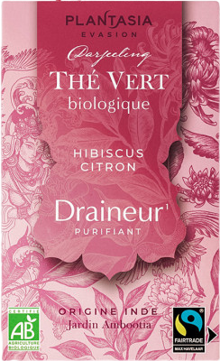 Thé vert hibiscus citron bio - 18 sachets