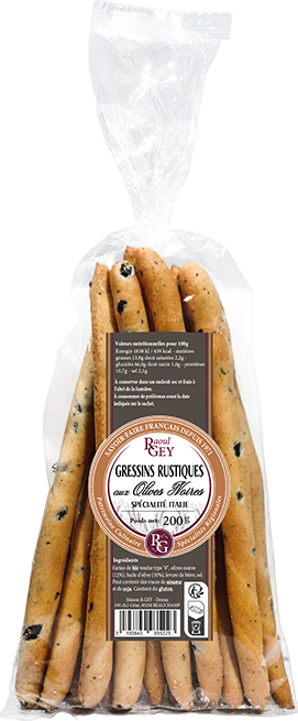 Gressins aux olives noires - 200g