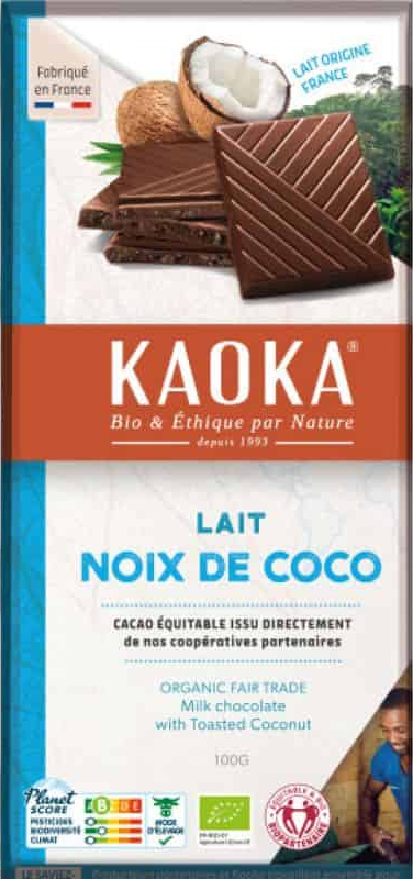 Chocolat au lait et noix de coco bio - 100g