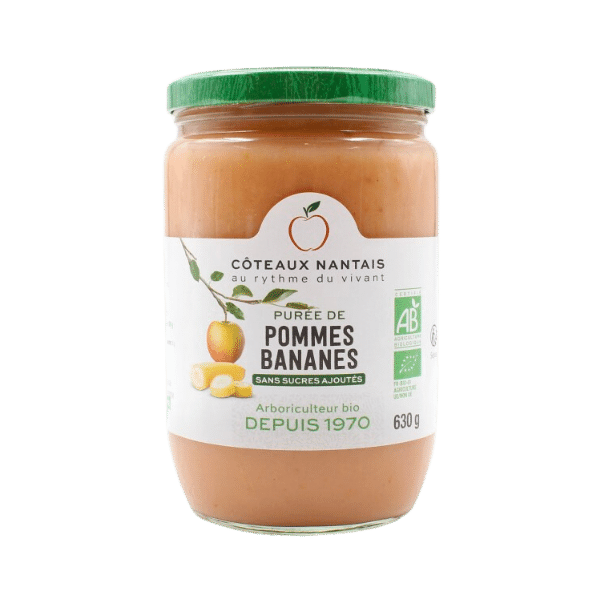Purée pommes bananes bio - 630g - Côteaux Nantais