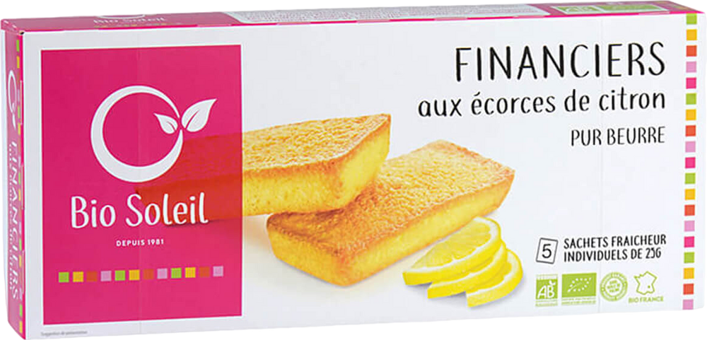 Financiers pur beurre aux écorces de citron bio - 125g