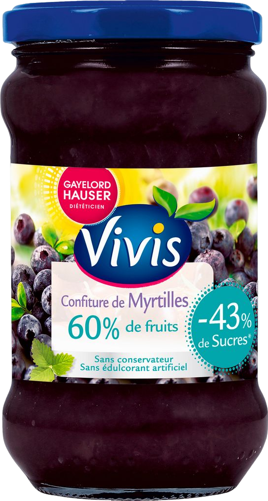 Confiture myrtille au fructose 320g