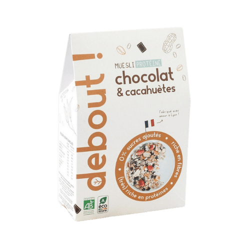 Debout ! - Muesli protéiné chocolat et cacahuètes bio - 300g